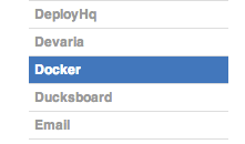 Find the service hook labeled Docker